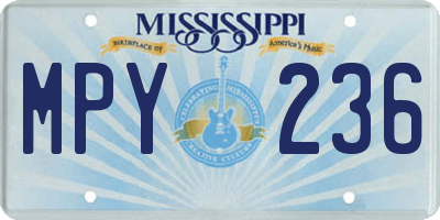 MS license plate MPY236