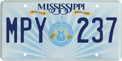 MS license plate MPY237