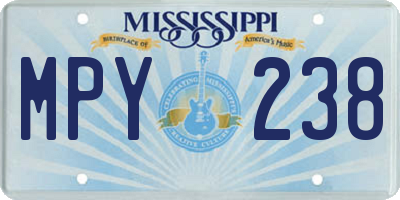 MS license plate MPY238