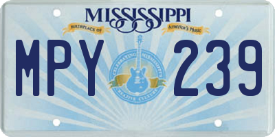 MS license plate MPY239
