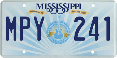 MS license plate MPY241