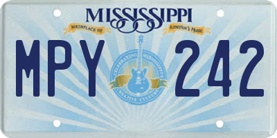 MS license plate MPY242