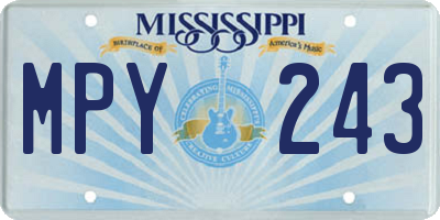 MS license plate MPY243