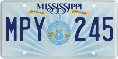 MS license plate MPY245