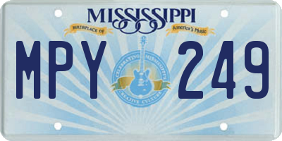 MS license plate MPY249