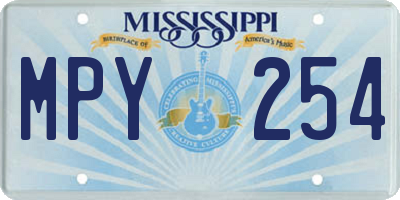 MS license plate MPY254
