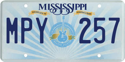 MS license plate MPY257