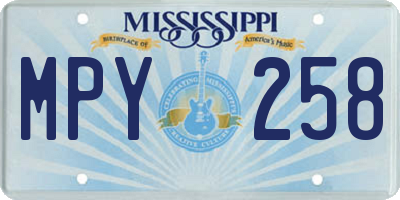 MS license plate MPY258
