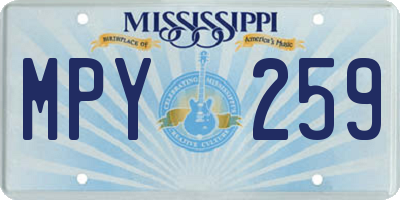 MS license plate MPY259
