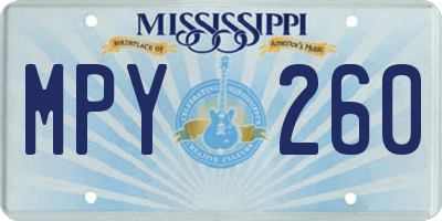 MS license plate MPY260