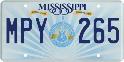 MS license plate MPY265