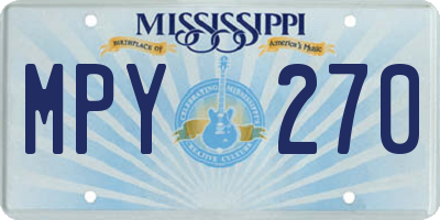 MS license plate MPY270