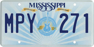 MS license plate MPY271
