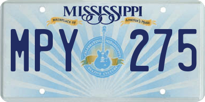 MS license plate MPY275