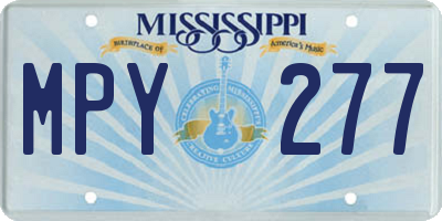 MS license plate MPY277