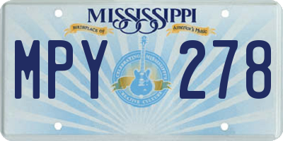 MS license plate MPY278