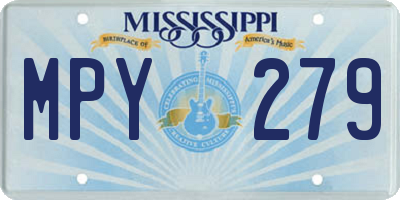MS license plate MPY279