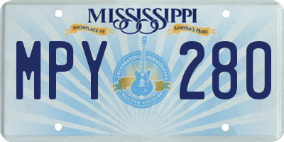 MS license plate MPY280