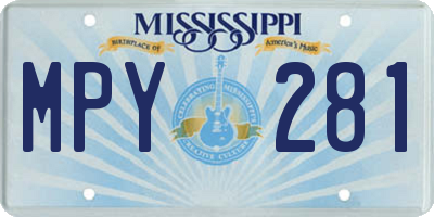 MS license plate MPY281
