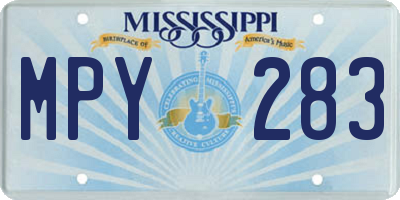 MS license plate MPY283