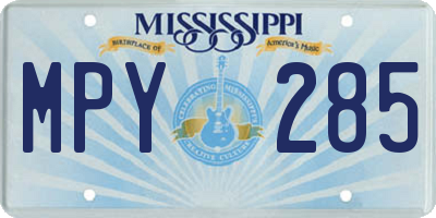 MS license plate MPY285