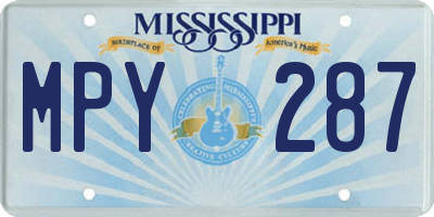 MS license plate MPY287