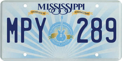 MS license plate MPY289