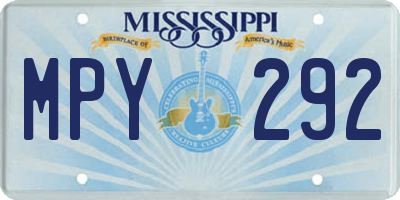 MS license plate MPY292