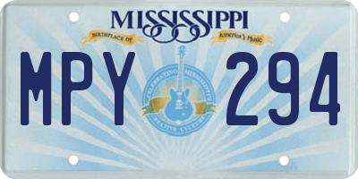 MS license plate MPY294