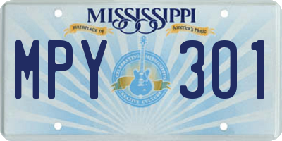 MS license plate MPY301