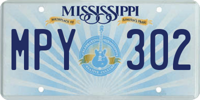 MS license plate MPY302