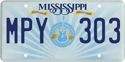MS license plate MPY303