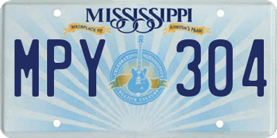 MS license plate MPY304