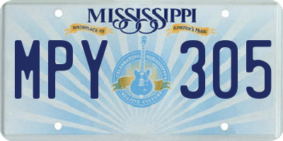 MS license plate MPY305