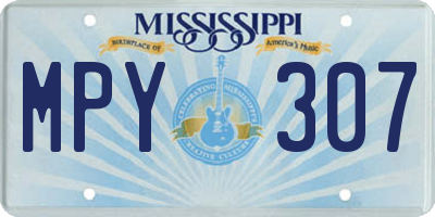 MS license plate MPY307