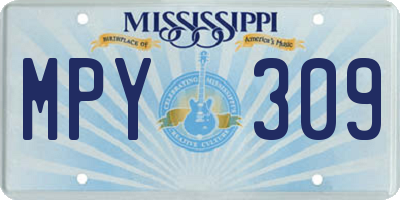 MS license plate MPY309