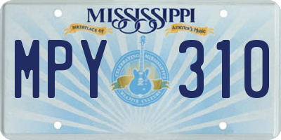 MS license plate MPY310