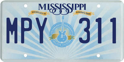 MS license plate MPY311