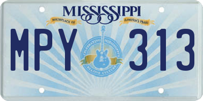 MS license plate MPY313
