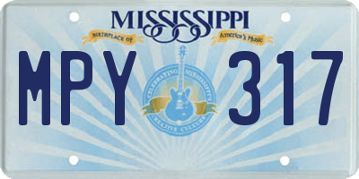 MS license plate MPY317
