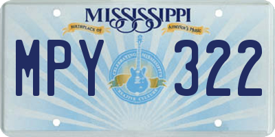 MS license plate MPY322