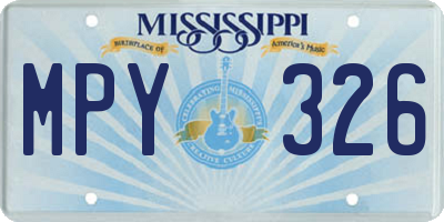 MS license plate MPY326