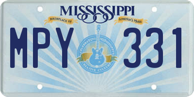 MS license plate MPY331