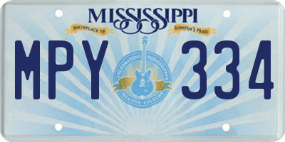 MS license plate MPY334