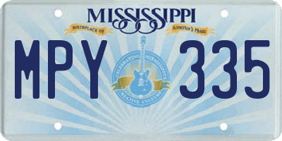 MS license plate MPY335