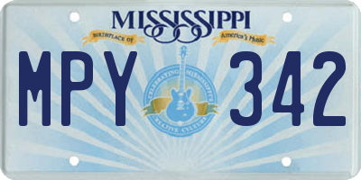 MS license plate MPY342