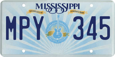 MS license plate MPY345