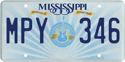 MS license plate MPY346