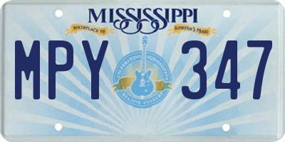 MS license plate MPY347