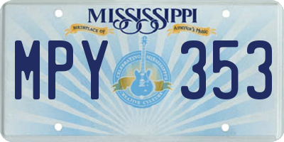 MS license plate MPY353